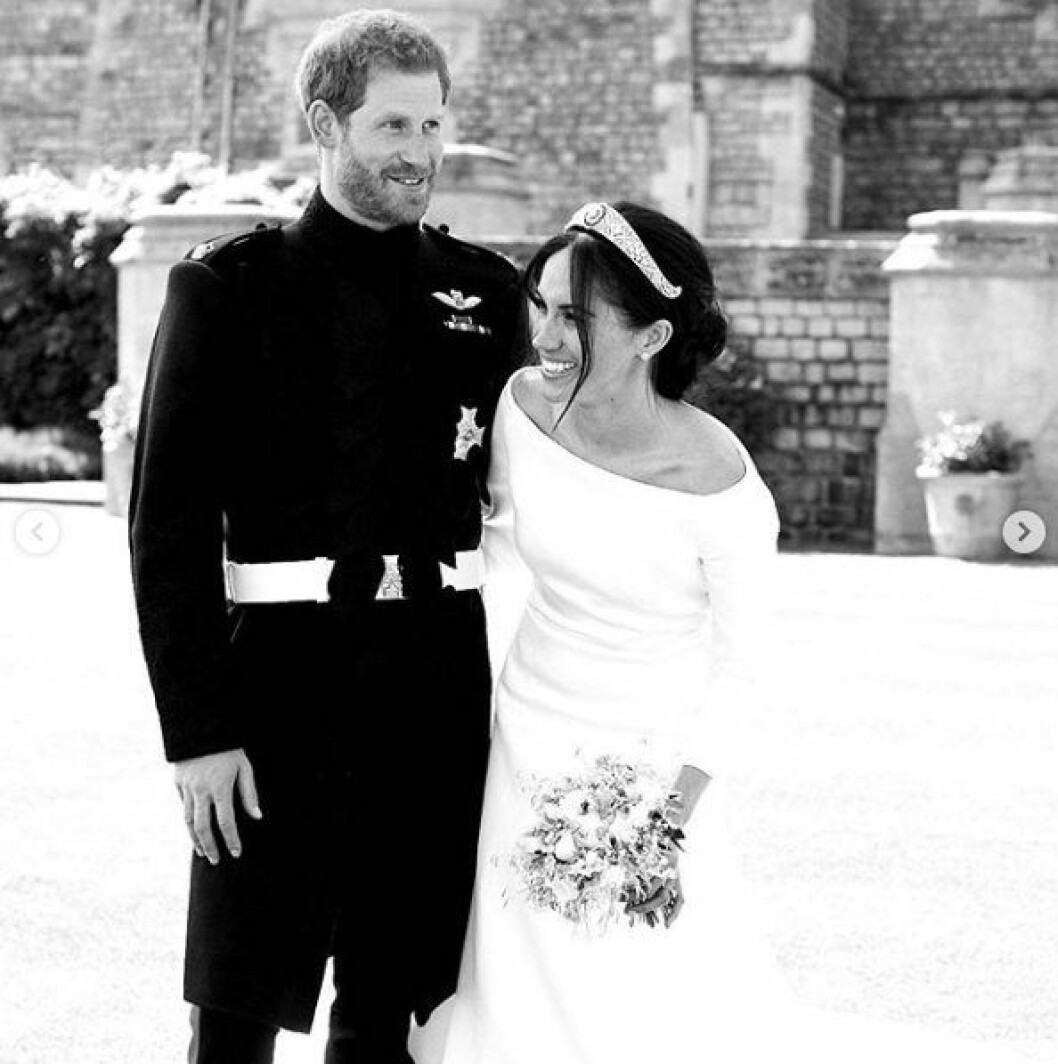 Meghan och Harry har valt att visa, en tidigare okänd bild, från bröllopsdagen. meghan harry instagram