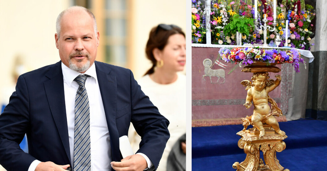Morgan Johansson representerar regeringen på prins Julians dop. Morgan Johansson
