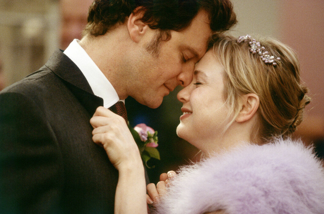 Colin Firth och Renée Zellweger som Mark Darcy och Bridget Jones. Colin Firth och Renée Zellweger i Bridget Jones Dagbok.