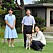 Den nya kejsarfamiljen: Naruhito och Masako och dottern Aiko och hunden Yuri.