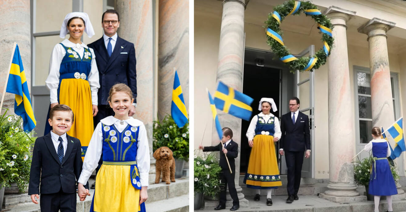 Kronprinsessan Victoria Prins Daniel Prinsessan Estelle Prins Oscar Nationaldagen 2021 Haga slott