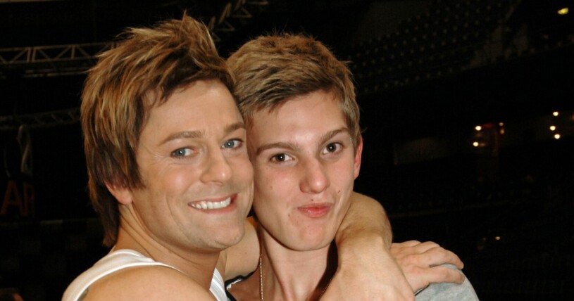 Niclas Wahlgren och sonen Tim Wahlgren innan Melodifestivalen i Karlstad 2006 Niclas Wahlgren
