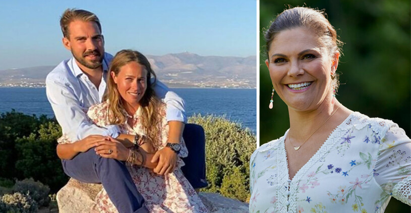Morgondagens brudpar prins Philippos och Nina Flohr. Men kronprinsessan Victoria får lyckönska på distans. Prins Philippos Nina Flohr Kronprinsessan Victoria