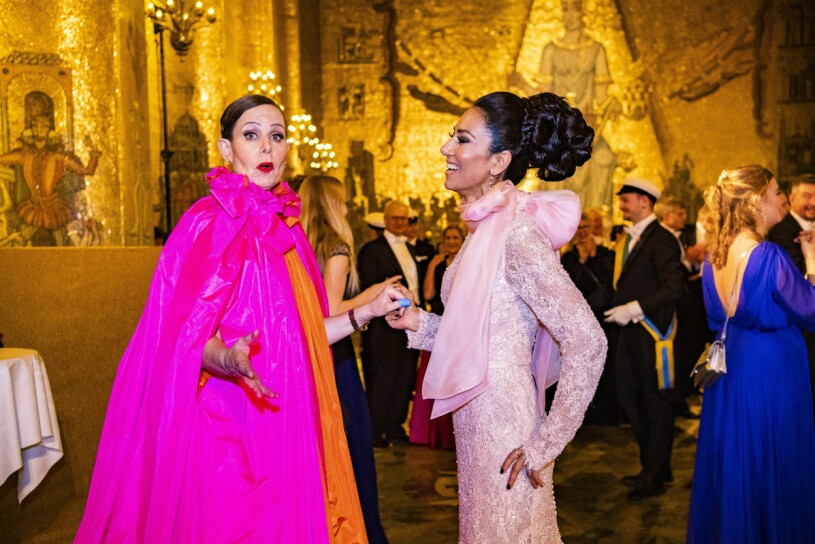 Mouna tillsammans med Sara Danius på Nobelfesten 2018.