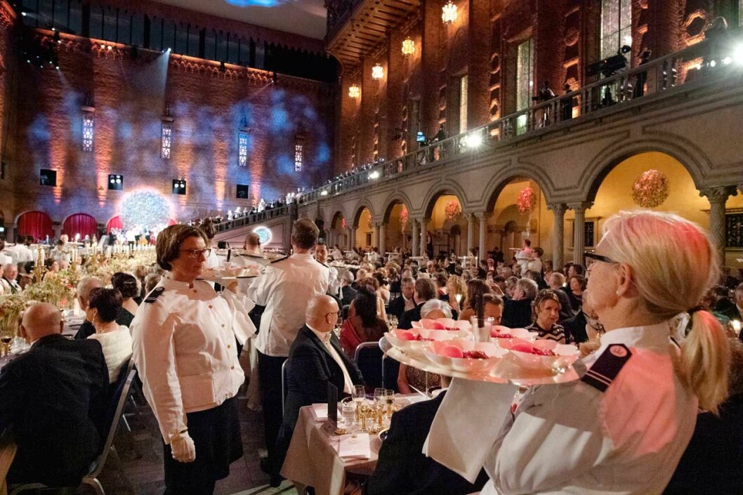 Ett minutplanerat fälttåg. Nobelmiddagen i Blå hallen 2019.