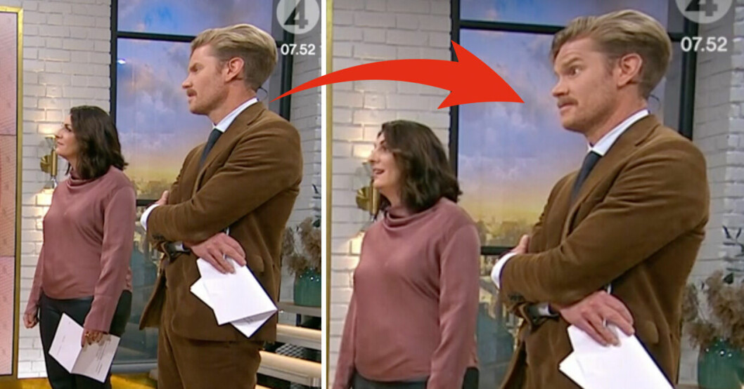 TV4-profilens miss: Privata bilden syns plötsligt på storbild i sändning - tvingas förklara sig