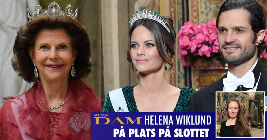 Drottning Silvia, prinsessan Sofia och prins Carl Philip vid kungamiddagen på slottet.