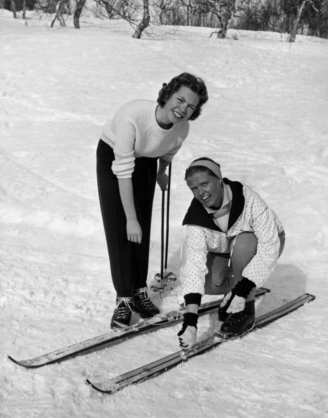 Prinsessan Christina och prinsessan Birgitta i Storlien 1958. Prinsessan Christina och prinsessan Birgitta i Storlien 1960.