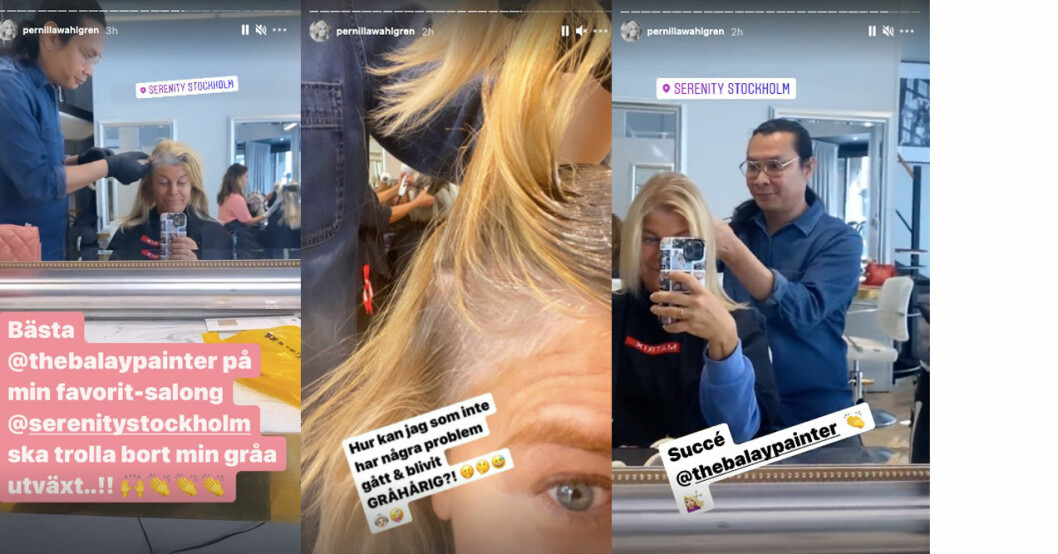 Pernilla Wahlgrens hår-förvandling! Pernilla Wahlgren Instagram