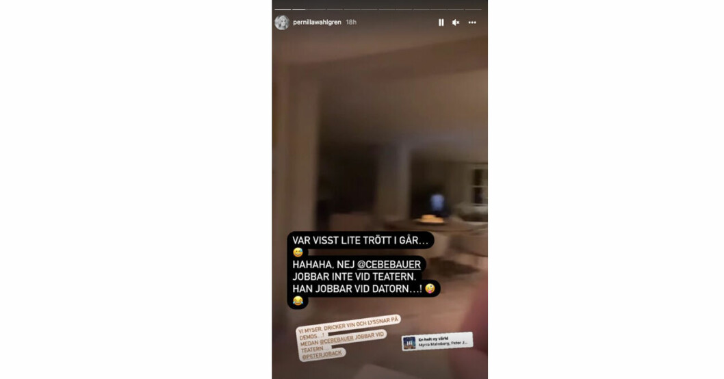Här gick det lite fort! Pernilla Wahlgrens Instagram