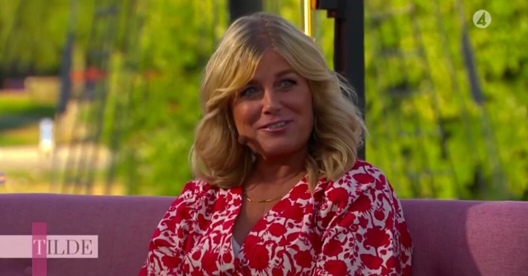 Pernilla Wahlgrens relation med Christian Bauer ställer till det något... Foto: Skärmdump TV4 Play Pernilla Wahlgren i "Tilde"