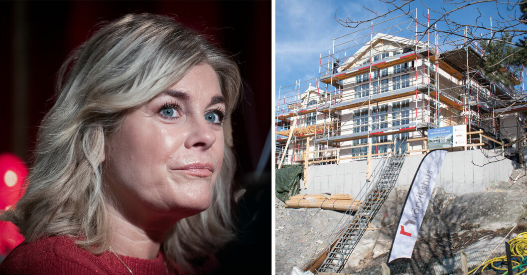 Pernilla Wahlgren och huset som byggs på Lidingö