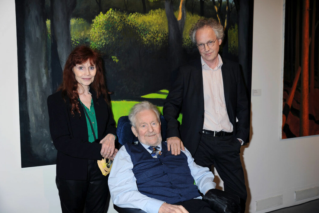 Konstnären Peter Dahl med hustrun Tina Hamrin Dahl samt Peters son Christoffer Dahl