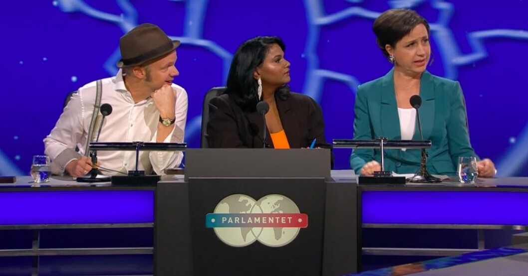 Petra Medes skämt i "Parlamentet" har inte landat väl hos alla. Petra Mede i Parlamentet