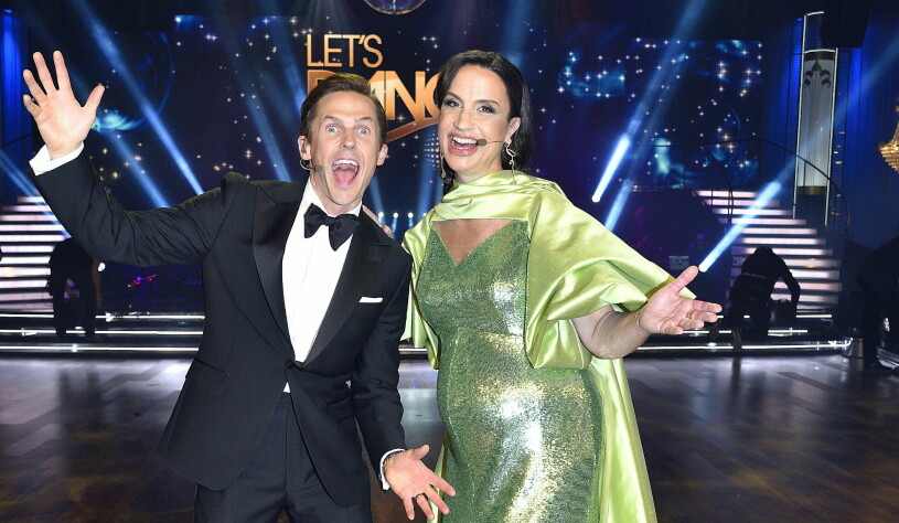 Petra Mede och kollegan David Lindgren i Let's Dance-finalen i fjol.
