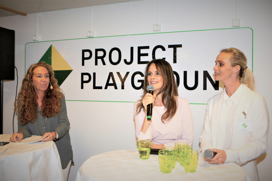 Från invigningen av Project Playgrounds center i Hallonbergen i förra veckan.