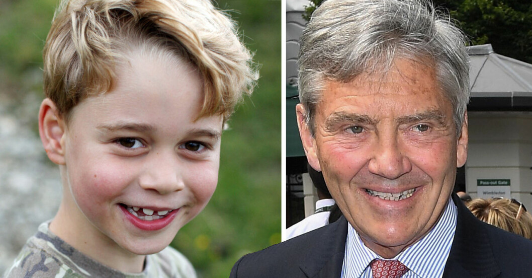 George och morfar Michael, lika som två bär. Prins George lik sin morfar, Kates pappa Michael Middleton