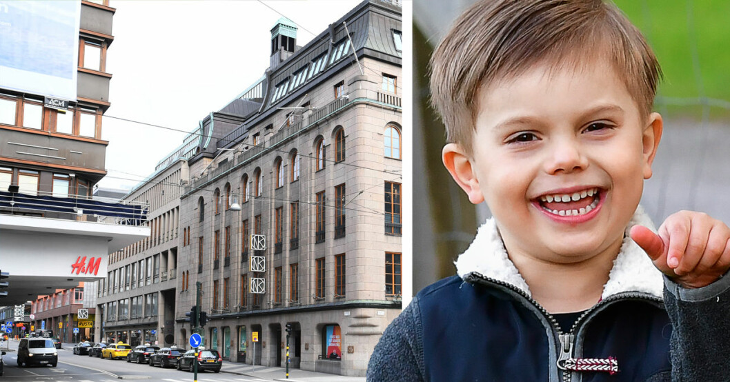 Prins Oscar fick lite egentid med pappa och då gick de till H&M. Prins Oscar H&M Hamngatan