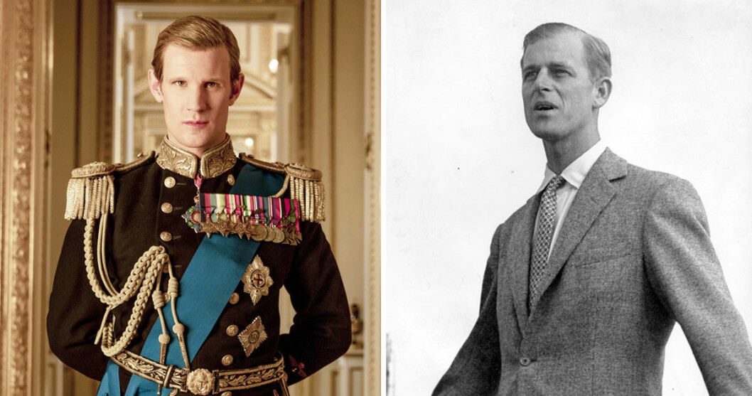 Prins Philip i “The Crown” och verklighetens prins Philip. Prins Philip i "The Crown" och verklighetens prins Philip.