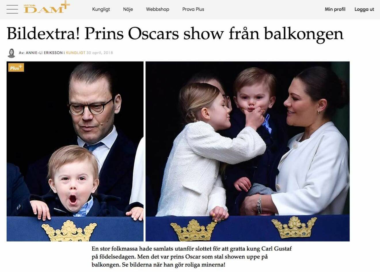 Bildextra! Prins Oscars show från balkongen