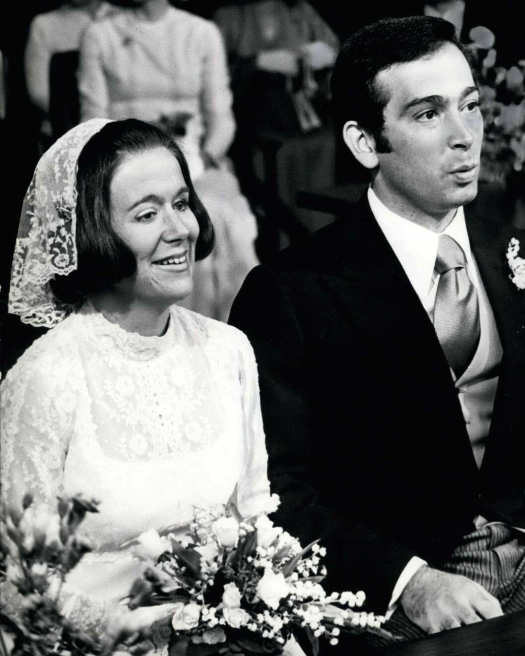 Prinsessan Christina och Jorge Guillermo vid bröllopet 1975. Äktenskapet slutade med skilsmässa 1996.