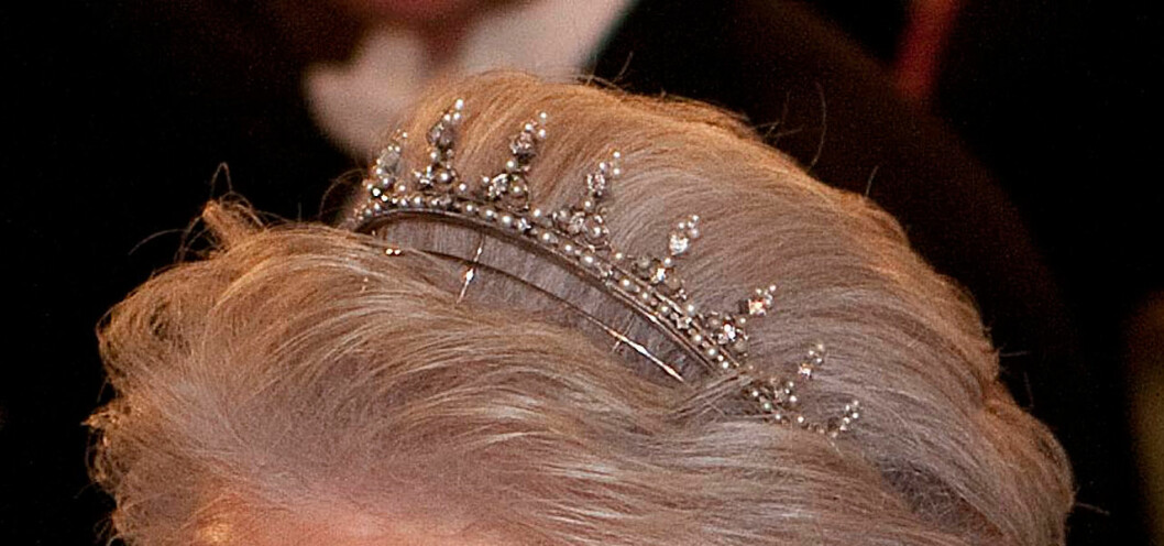 En närbild på prinsessan Christinas stulna diadem. Prinsessan Christinas stulna tiara