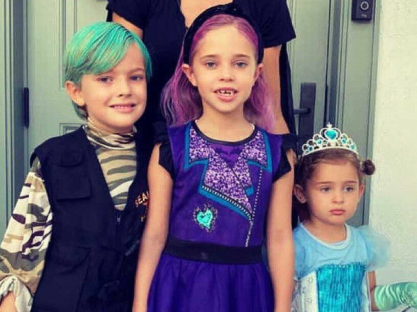 Madeleines barn vid Halloweenfirandet i höstas. Prinsessan Madeleines barn Prins Nicolas Prinsessan Leonore Prinsessan Adrienne Halloween 2020