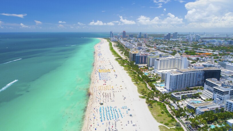 Beachen i prinsessan Madeleines hemstad Miami. Prinsessan Madeleine Miami Beach Florida