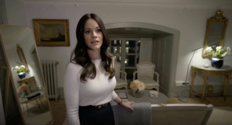 Här i soffan tar Sofia emot sina gäster. Prinsessan Sofia Arbetsrum kontor Stockholms slott Kungliga slottet