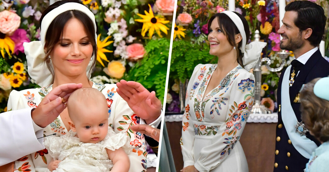 Sofias underbara klänning till prins Julians dop – se prislappen här!