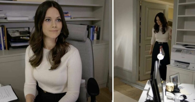 Prinsessan Sofia vid sitt skrivbord. Prinsessan Sofia Kontor Kungliga slottet Stockholms slott