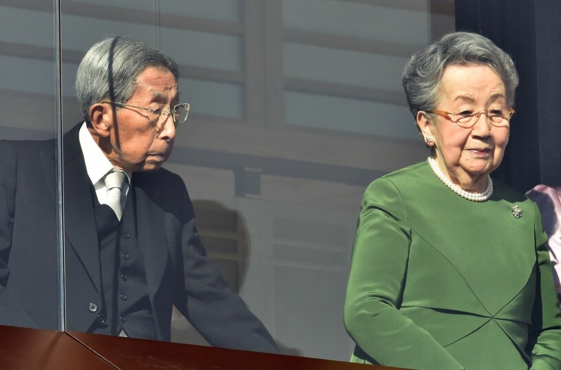 Prinsessan Yuriko, här med sin man prins Mikasa som gick bort 2016, 100 år gammal. Prinsessan Yuriko Japans kejsarfamilj