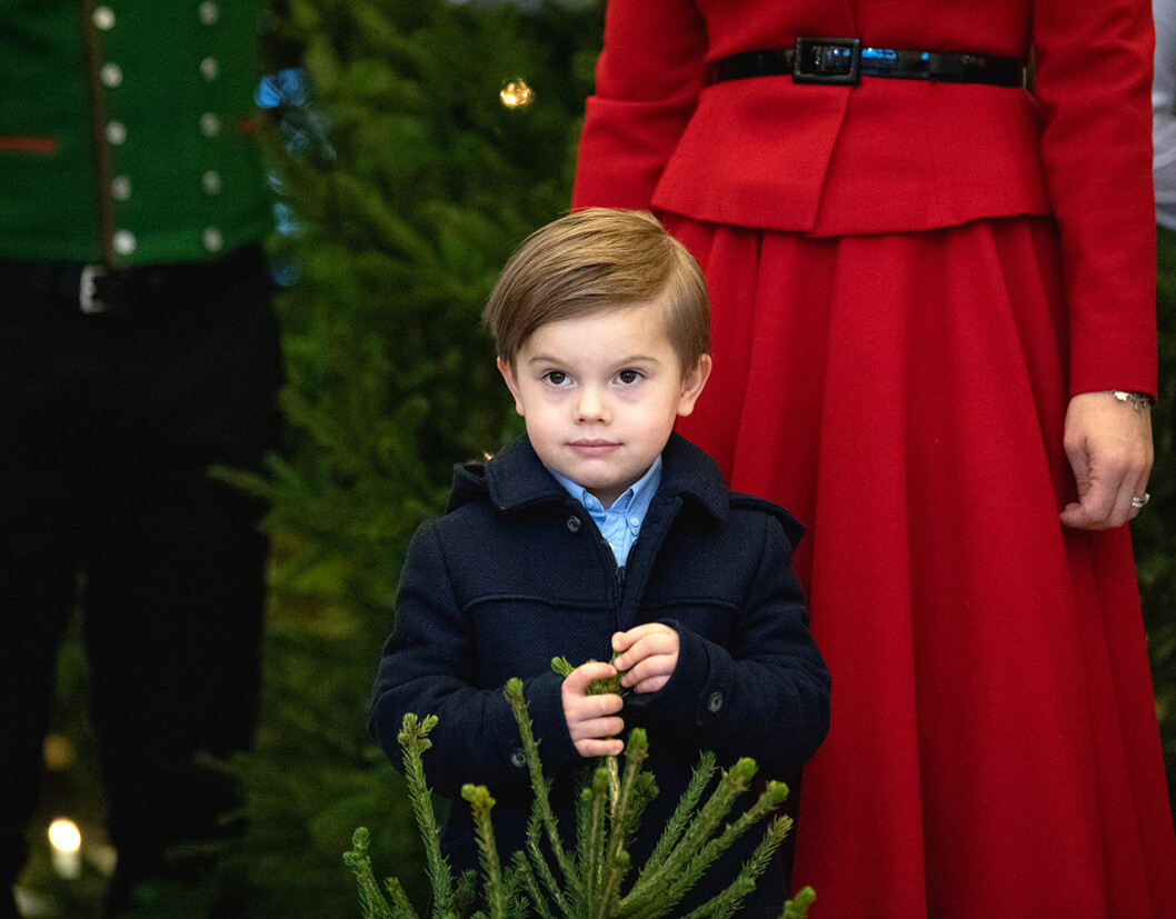 Prins Oscar charmade alla när han fick sin egen lilla julgran på slottet. hovets besked om prins oscar