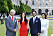 Kung Carl Gustaf, drottning Silvia, Prins Carl Philip och Sofia vid offentliggörandet av förlovningen.
