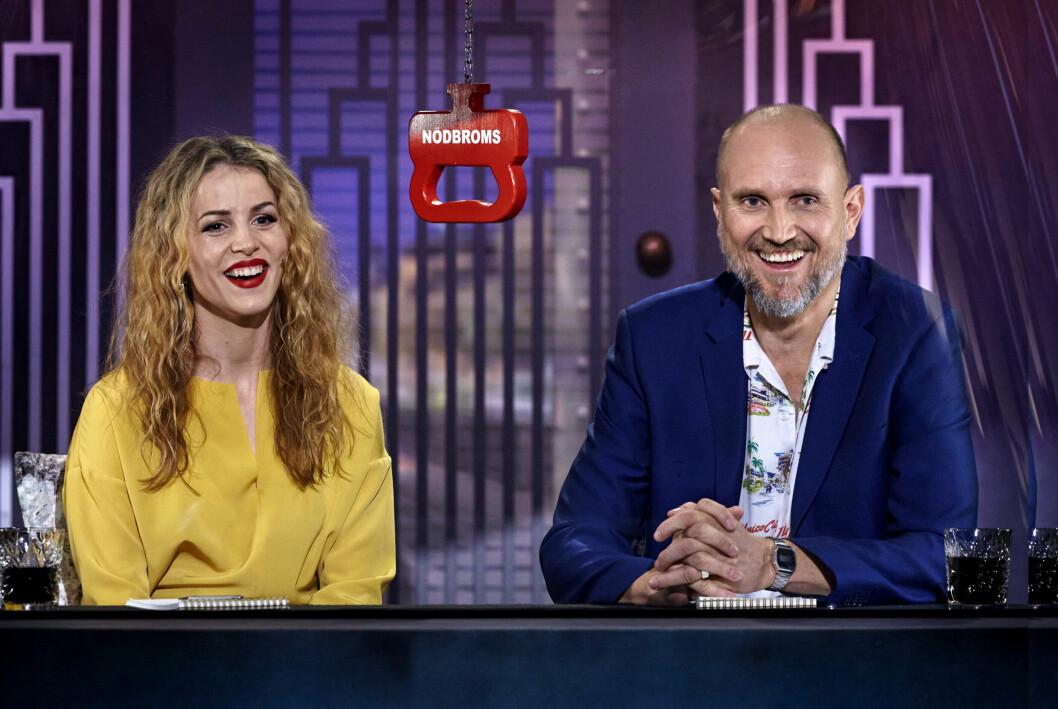 Marie och Fritte kan numera titulera sig På spåret-vinnare. Marie Agerhäll och Fritte Fritzon i På spåret