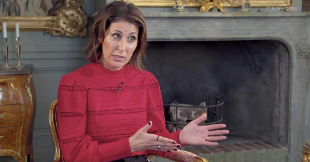 TV4:s Rania Shemoun Olsson intervjuar drottning Silvia. Foto: TV4 Rania Shemoun Olsson