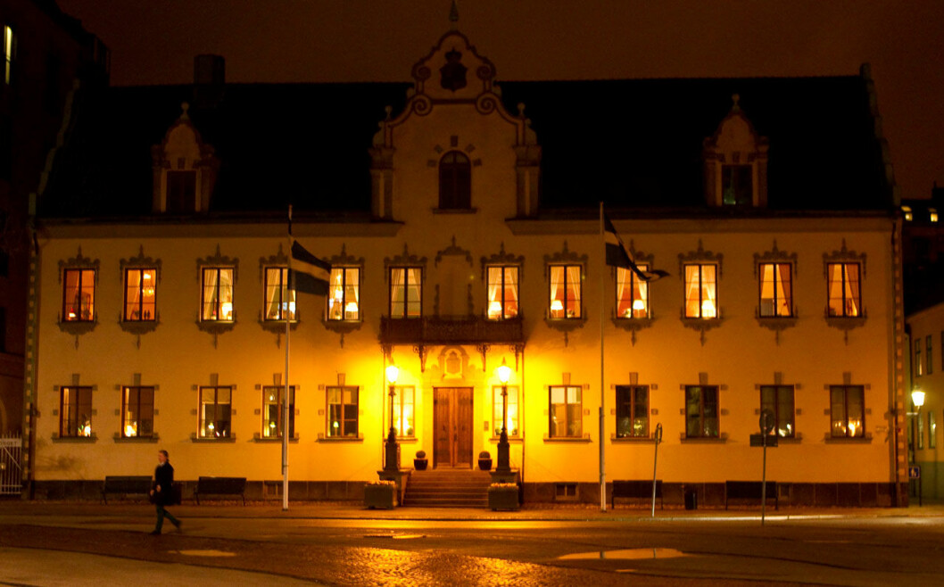 Residenset. Här ska Victoria och Daniel bo i natt. Residenset där kungafamiljen bor när de är i Malmö.