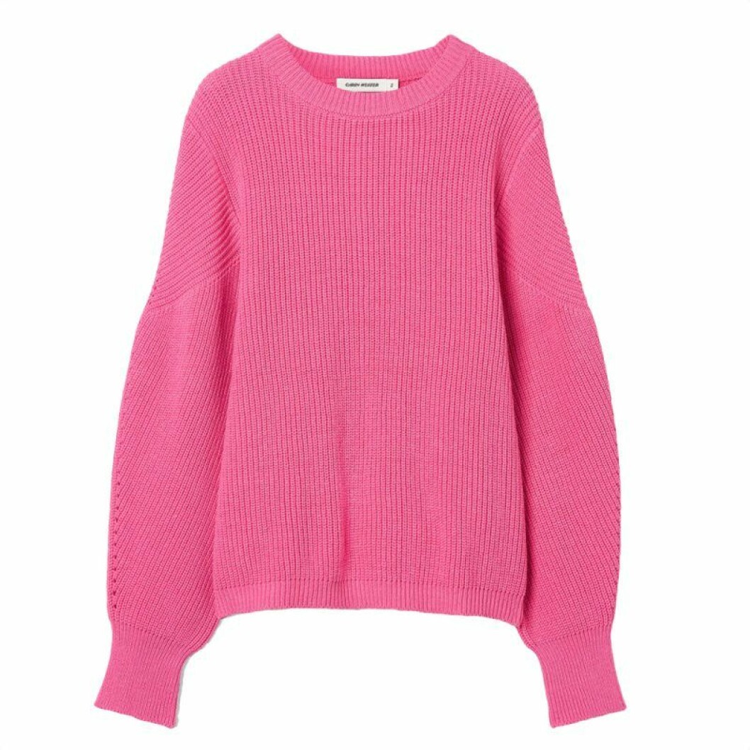 Rosa stickad tröja från Carin Wester