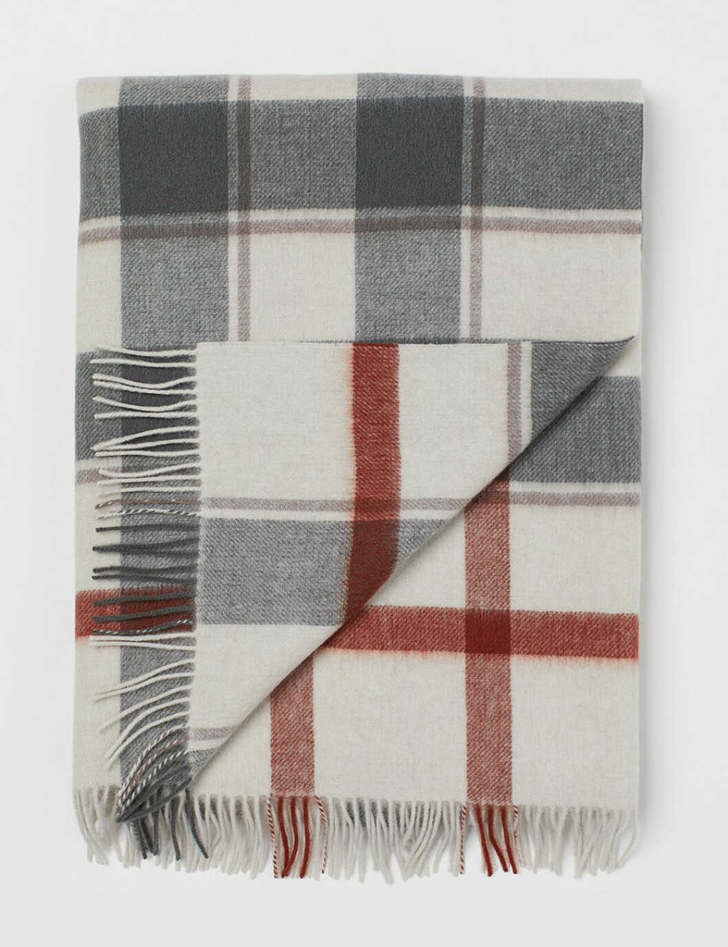 rutig ullpläd från H&M Home på rea