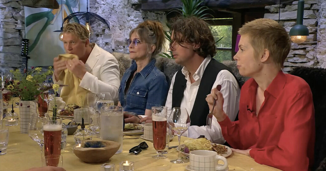 På lördag tvingas vi ta farväl av det här gänget. Johan Engelbert, Anne-Lie Rydé, Albin Lee Meldau och Anna Ternheim i Så mycket bättre