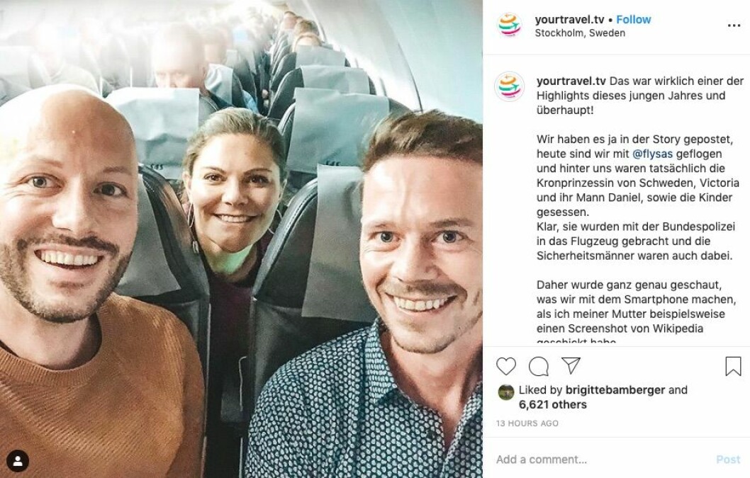 Kronprinsessan fångades på bild inifrån flygplanet! Kronprinsessan fångades på bild inifrån flygplanet!