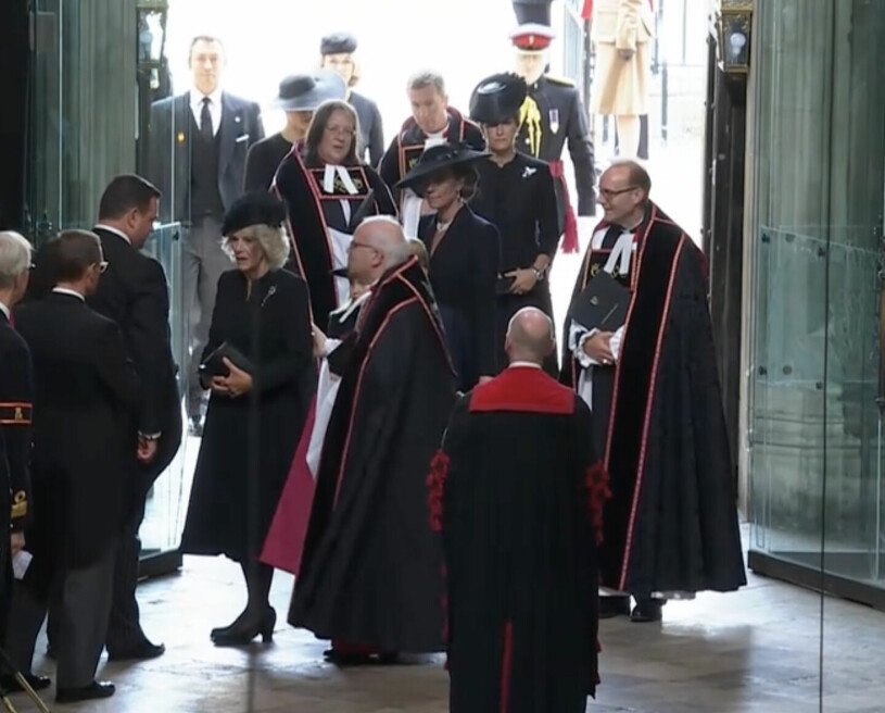 Bilder från drottning Elizabeths begravning i London. Drottning Elizabeths begravningsceremoni i Westminister Abbey