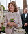 Drottning Silvia i beige dräkt på besök i Amman i Jordanien med Mentor Arabia