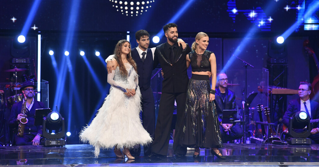 Katja Lujan Engelholm, Eric Saade, Filip Dikmen och Linn Hegdal i finalen av Let's Dance 2022