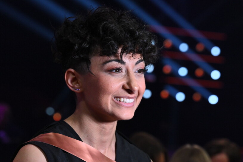 Melanie och Mariette har en fin relation även idag. Melanie Wehbe träffar journalister efter genrepet av Melodifestivalens semifinal i Örnsköldsvik.