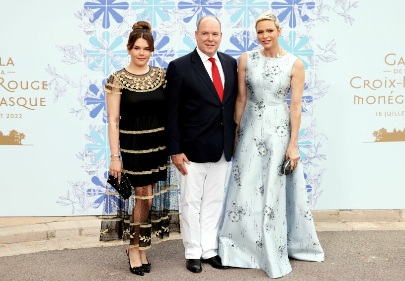 Camille Gottlied, furst Albert och furstinnan Charlene anlände tillsammans. Furst Albert och furstinnan Charlene
