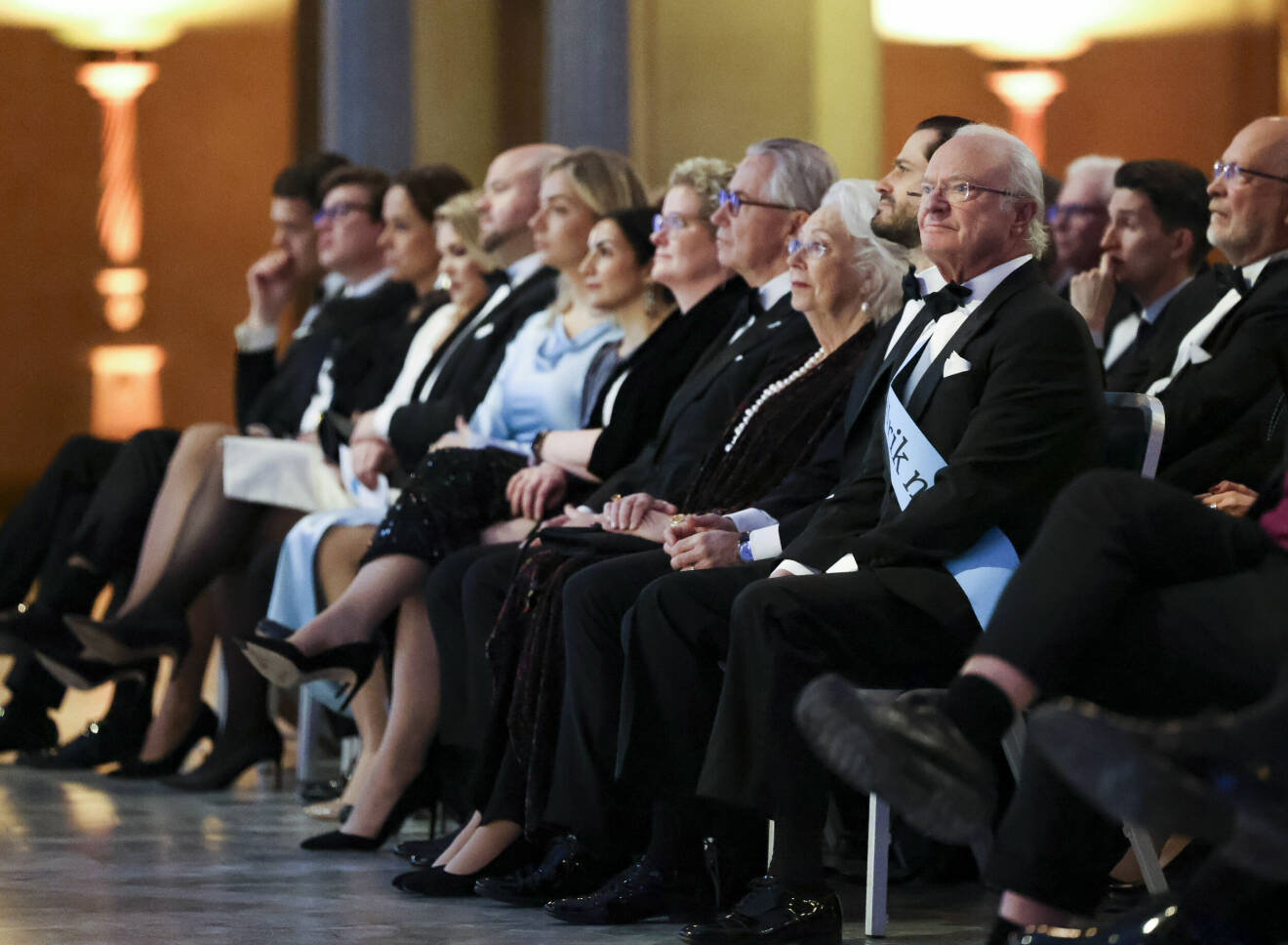 Kungen, prinsessan Christina, Tord Magnuson och prins Carl Philip vid invigningen av Europas Gastronomiska huvudstad i Stockholms stadshus 2023