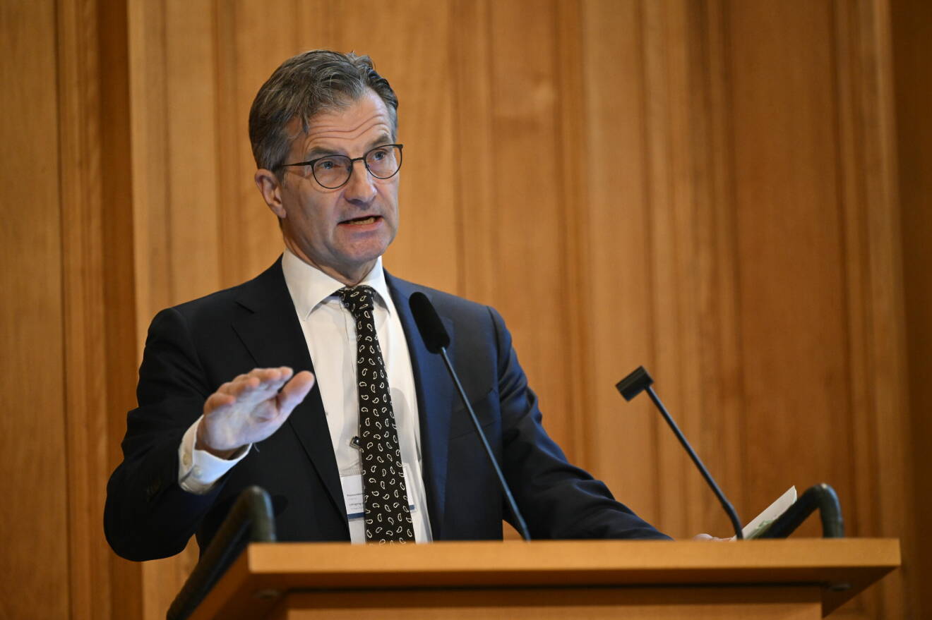 Riksbankschef Erik Thedéen under finansutskottets öppna utfrågning av Riksbankens direktion.