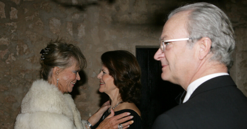 Prinsessan Birgitta med drottning Silvia och kung Carl Gustaf på Mallorca, 2007. Prinsessan Birgitta, drottning Silvia och kung Carl Gustaf på Birgittas 70-årsfest på Mallorca, 2007