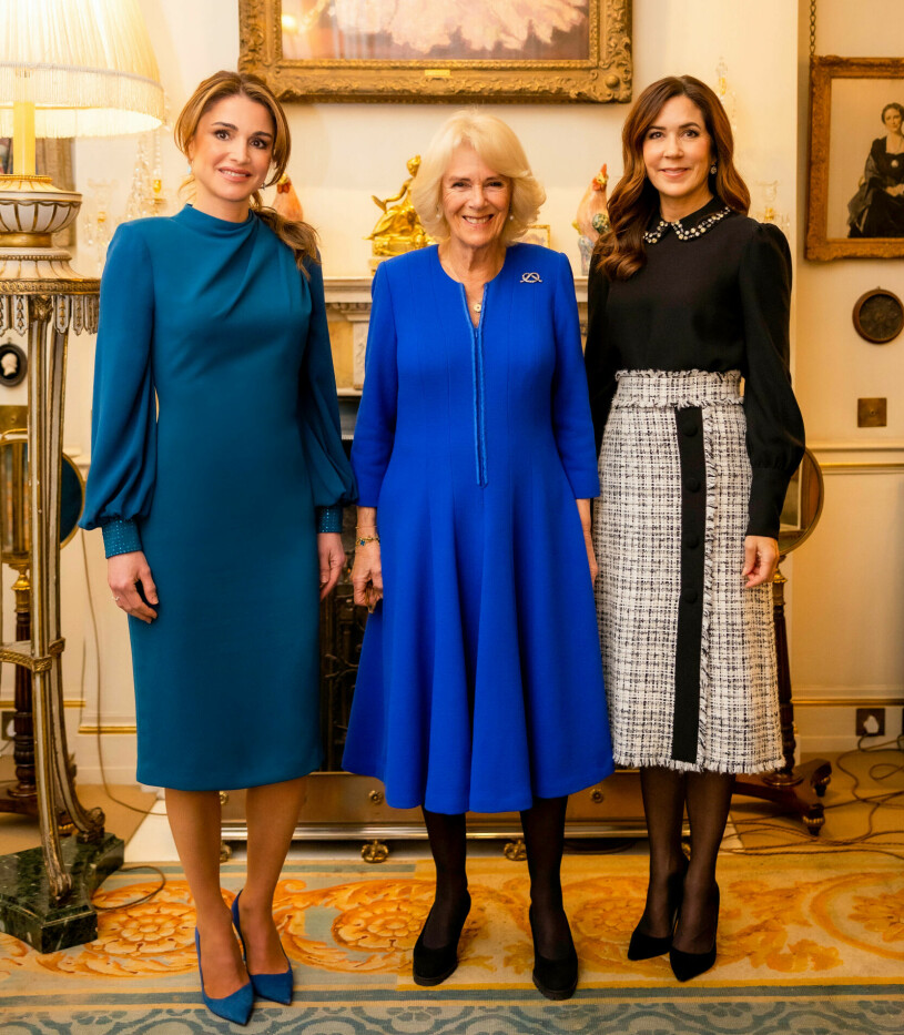 Kronprinsessan Mary och drottning Rania av Jordanien på privat besök hemma hos drottning Camilla i London